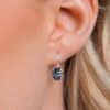 Gem Stone King 925 Sterling Silver Oval Cabochon White Simulated Opal Earrings for Women (2.10 Cttw, Oval 8X6MM)