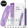 Black Series Electric Toothbrush - Rechargeable, 4 Modes, Travel Case, 8 Brush Heads