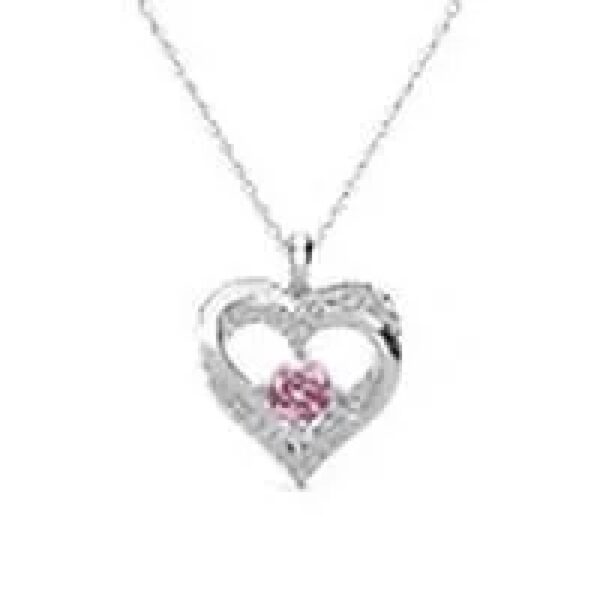 Forever March Birthstone 18k White Gold Plated Women's Necklace, Swarovski Crystals