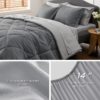Light Purple Queen Comforter Set - 7 Pieces Reversible Queen Bed in a Bag, Queen Bed Set Light Purple and Grey with Comforters, Sheets, Pillowcases & Shams