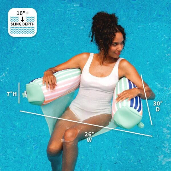 Shaka Sling XL Pool Float, Doubled-Sided Mesh, Quick Draining Fabric, No Inflation Needed, Sweet Shells Berry