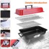 Portable Charcoal Grill with Lid Folding Barbecue Grill for Outdoor Camping Cooking Small Table Top BBQ Grill for Outdoor Cooking Camping Beach Traveling Picnic Backyard