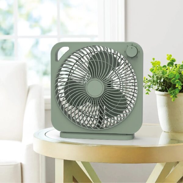 f550cff60a9249c0ac29b332018acaac (2 pack) Mainstays 9-inch Box Indoor Comfort Personal AC Electric Fan, 3 Speeds, Black