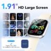 Smart Watch Fits for Android and iPhone, IP68 Waterproof Smartwatch for Women Men 100+ Sports Modes 1.91-inch Fitness Tracker, Smart Watch with Bluetooth Call(Answer/Make Calls), for Gift Black