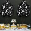 PMU Graduation Balloons 11 Inch PartyTex Premium Emerald Green with All-Over Print White Grad Caps-Confetti and Streamers Pkg/100