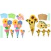24 Pieces Flower Bouquet Craft Kit Mother'S Day Flower Bouquet Paper Craft Kit Colorful Diy Thankful Gift Craft for Teacher Appreciation Week Spring Handmade Project Classroom Activities