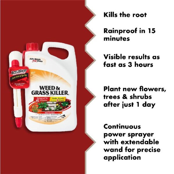 Weed & Grass Killer, Non-Selective Herbicide with AccuShot Sprayer, 1.33 Gal.