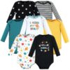 Cotton Long-Sleeve Bodysuits, 7-Pack, Preemie-24 Months