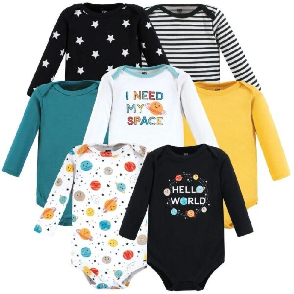 Cotton Long-Sleeve Bodysuits, 7-Pack, Preemie-24 Months