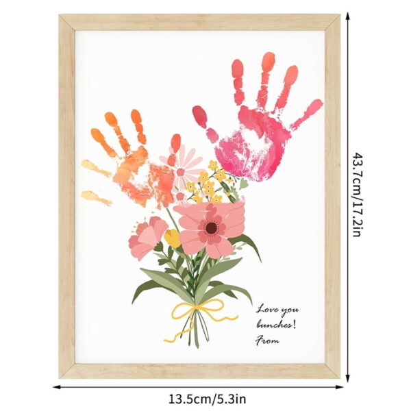 Handprints Flowers And Pumpkins Festival Posters Christmas Mother's Day Canvas Painting For Mom Or Grandparents Home Decor Gift