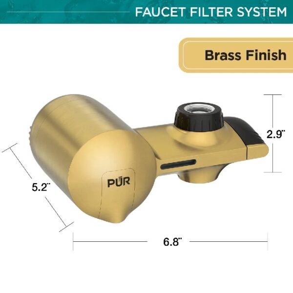 PLUS Faucet Mount Water Filtration System, Horizontal, Black/Chrome, PFM200B