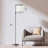 Iron Modern Standing Lamp, Gold Floor Lamp for Living Room, with Rotary Switch, Hanging Shade and 3 Color Temperatures 9W Bulb for Bedroom, Study Room, Office