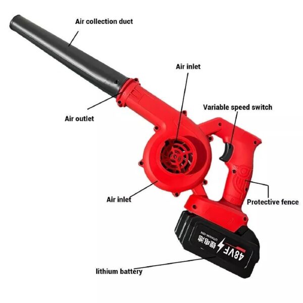 2-in-1 Cordless Leaf Blower & Vacuum - 21V Electric Handheld with 2 Lithium Batteries & Fast Charger, Powerful Yard Cleaner for Lawn, Patio & Sidewalk