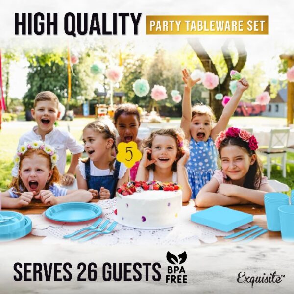 Exquisite 350 Piece Easter Plastic Disposable Party Plates & Dinnerware Combo Set
