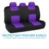 PolyPro Car Seat Covers Full Set in Charcoal on Black – Front and Rear Split Bench for Cars, Easy to Install Cover Set, Accessories Auto Trucks Van SUV