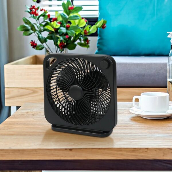 f7ff12e1ed2040108148b332018ac904 (2 pack) Mainstays 9-inch Box Indoor Comfort Personal AC Electric Fan, 3 Speeds, Black