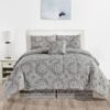 Lux Decor Collection 5 Piece Queen Down Alternative Comforter Set, Washable Duvet Bedding Set - Quatrefoil Navy