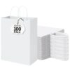 BagDream Brown Paper Gift Bags with Handles Kraft Paper Shopping Bags for Business, Shopping, Grocery, Retail, Birthday Party, Merchandise, 10x5x13, 100 Pack