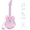 19in Kids Flash Guitar, Pretend Play Musical Instrument Toy for Toddlers w/ Mic, Stand - Navy