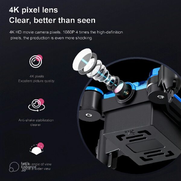 4K Foldable Mini Drone for Kids, Drone with Camera, Portable RC Quadcopter with Altitude Hold 3D Flips and Headless Mode Easy to Fly