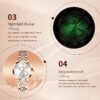 Women Watch Fashion Rose Gold Diamond Analog Quartz Female Watch for Women Luxury Dress Ladies Stainless Steel Luminous Waterproof Date Wrist Watches Green Dial