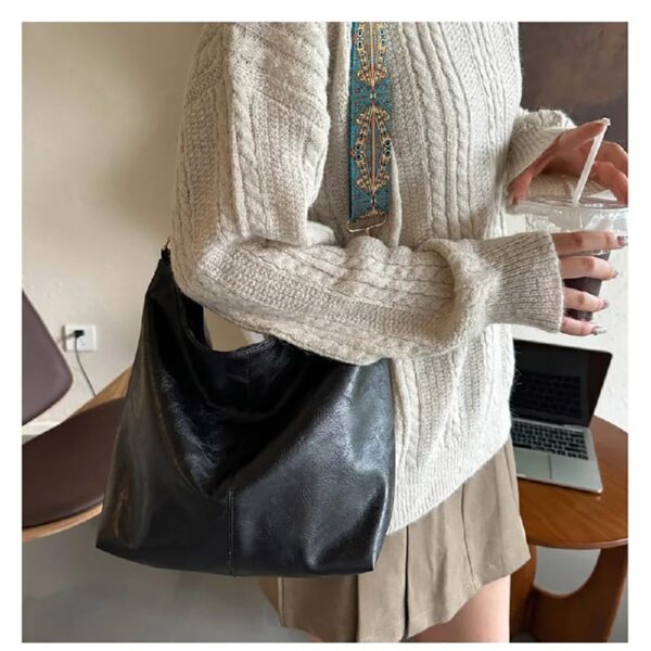 Hobo Bags for Women Crossbody Handbags Guitar Strap Shoulder Bucket Bag Vegan Leather Purse Trendy Boho Tote Purses