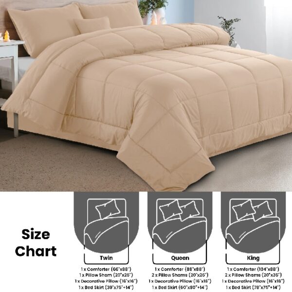 Lux Decor Collection 5 Piece Queen Down Alternative Comforter Set, Washable Duvet Bedding Set - Quatrefoil Navy