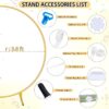 Queen Dream Round Backdrop Stand 7.2ft Gold Circle Balloon Arch Stand for Wedding Birthday Party