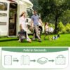 6'x9' Outdoor Rugs Patio Waterproof Outside Mat Reversible Plastic Camping Carpet,Black & Grey