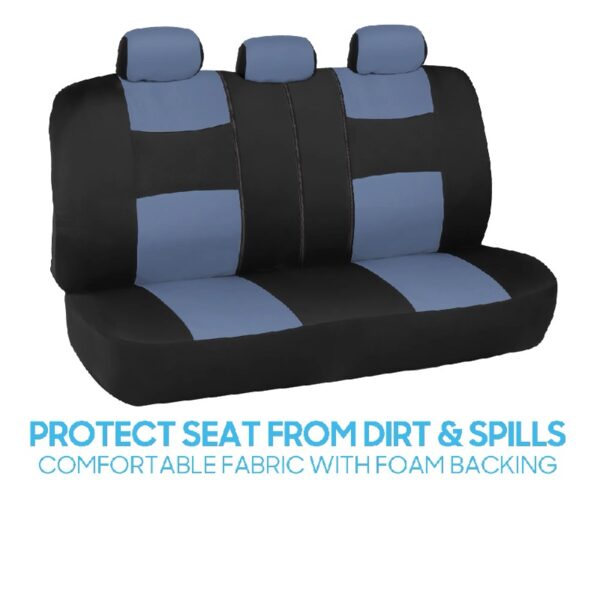 PolyPro Car Seat Covers Full Set in Charcoal on Black – Front and Rear Split Bench for Cars, Easy to Install Cover Set, Accessories Auto Trucks Van SUV