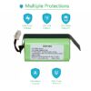 Replacement Battery for Ionvac SmartClean 2000 Robovac, Goovi D380, F007C, Amarey A800, A900 Vacuum Cleaners 14.4v 2600mAh