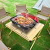 Portable Charcoal Grill with Lid Folding Barbecue Grill for Outdoor Camping Cooking Small Table Top BBQ Grill for Outdoor Cooking Camping Beach Traveling Picnic Backyard