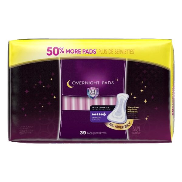 Overnight Incontinence Pads for Women/Bladder Control Pads, Ultimate-Extra Coverage, 24ct