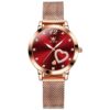 Women Watch Fashion Rose Gold Diamond Analog Quartz Female Watch for Women Luxury Dress Ladies Stainless Steel Luminous Waterproof Date Wrist Watches Green Dial