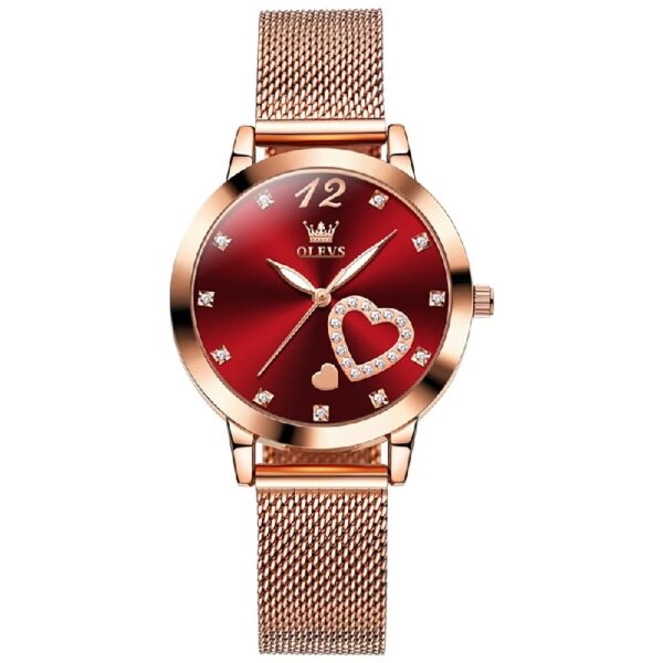 Women Watch Fashion Rose Gold Diamond Analog Quartz Female Watch for Women Luxury Dress Ladies Stainless Steel Luminous Waterproof Date Wrist Watches Green Dial
