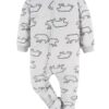 Baby and Toddler Neutral Microfleece Blanket Sleeper Pajamas, 3-Pack, Sizes 0/3M-5T