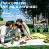 Barbecue Charcoal Grill for Camping, 24 in Mini Grill Stainless Steel Foldable Portable Grill, BBQ Tool Kit for Outdoor Camping Cooking Gear Picnics Beach Home Backyard Party BBQ Beginner