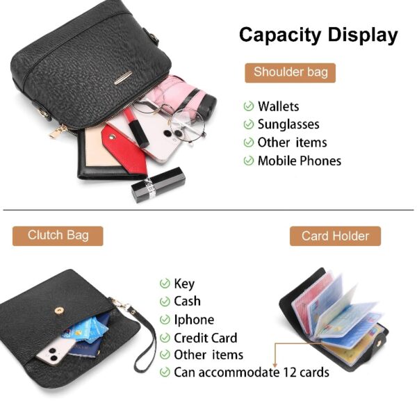 Sendfen Handbags for Women Shoulder Bags Tote Satchel Hobo 4pcs Purse Set