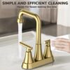 Bathroom Sink Faucet, 4 inch Matte Black Bathroom Faucets with Pop-up Drain and Supply Lines, Stainless Steel 2-Handle Centerset Faucet for Bathroom Faucet 3 Hole