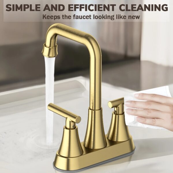 Bathroom Sink Faucet, 4 inch Matte Black Bathroom Faucets with Pop-up Drain and Supply Lines, Stainless Steel 2-Handle Centerset Faucet for Bathroom Faucet 3 Hole