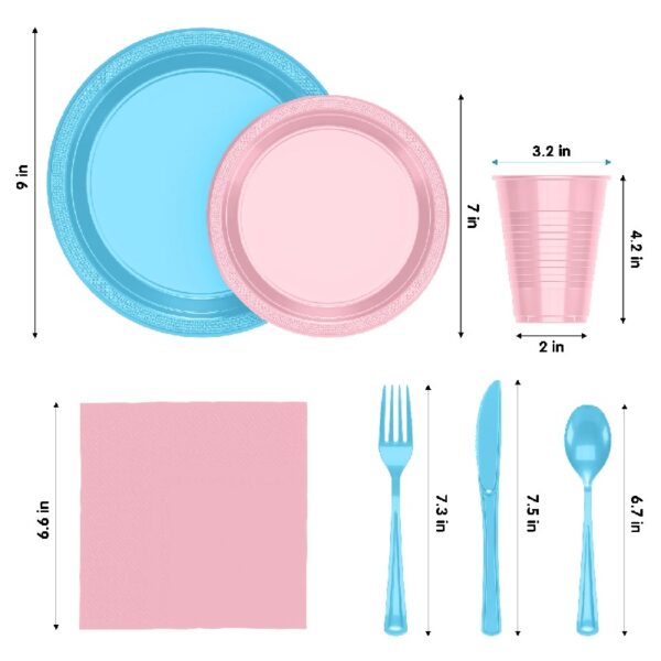 Exquisite 350 Piece Easter Plastic Disposable Party Plates & Dinnerware Combo Set
