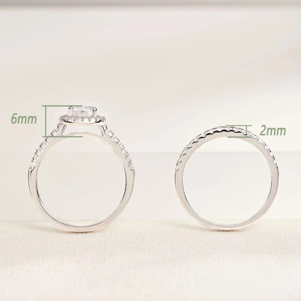 3Ct Pear Cut Wedding Ring Set for Women Halo 925 Sterling Silver Cubic Zirconia Size 8