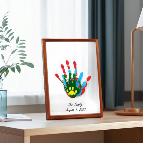 Family Handprint Kit, Handprint Art Craft DIY Kit, Baby Hand print Gift for New Moms, Parents, Grandparents, 6 Safe, Non-Toxic Paints, Ideal for Mother's Day, Father's Day, Anniversary & More