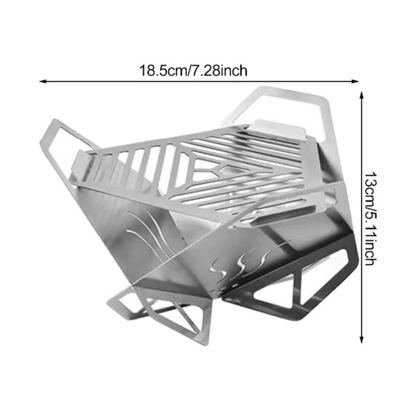 Portable Stainless Steel Card Stove for Camping, Picnics & Beach Parties - Foldable BBQ Grill with Precise Airflow Control, Tool-Free Assembly, Compact Travel Design