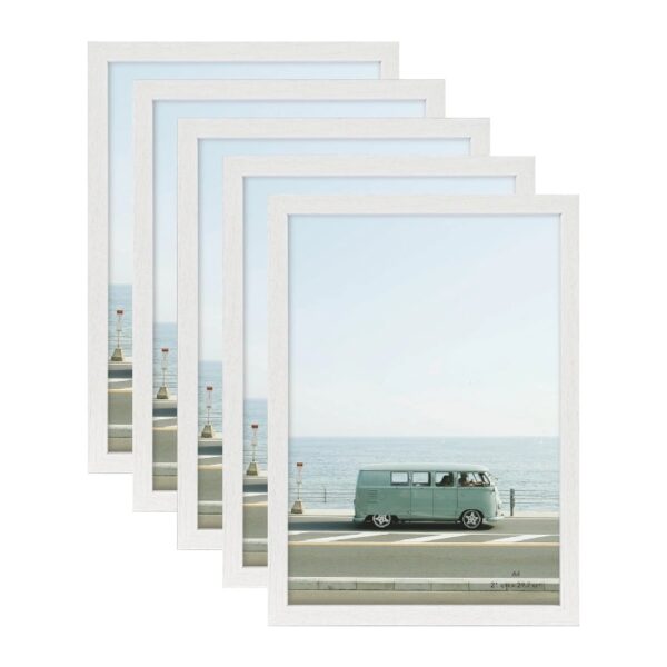 11 x 14 5-in-1 Wood Picture Frames Set-11x14 Matted to 8x10 Wall Frames, Black