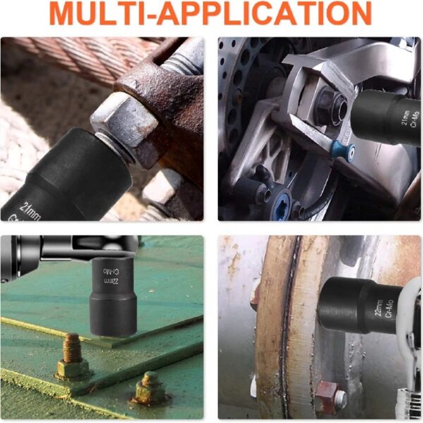 TW6009 Twist Socket 4 in Socket Size, 1/2 in Drive Size, Deep, 5 Piece