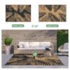 6'x9' Outdoor Rugs Patio Waterproof Outside Mat Reversible Plastic Camping Carpet,Black & Brown