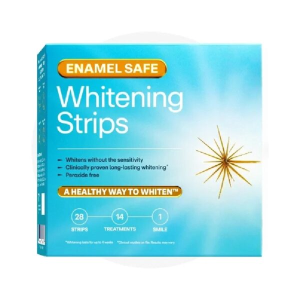 Enamel-Safe & Peroxide-Free Teeth Whitening Strips, Dentist Formulated, 14-Pack