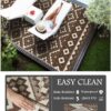Outdoor Rug 5'x8' Waterproof Reversible Patio Rug Modern Lightweight Plastic Straw Indoor Outdoor Rug for RV Camping Deck Balcony Porch Boho Patio Decor Outdoor Carpet Brown and Beige