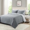 7 Piece Reversible Bed in a Bag Comforter Set with Sheets, Black, Queen